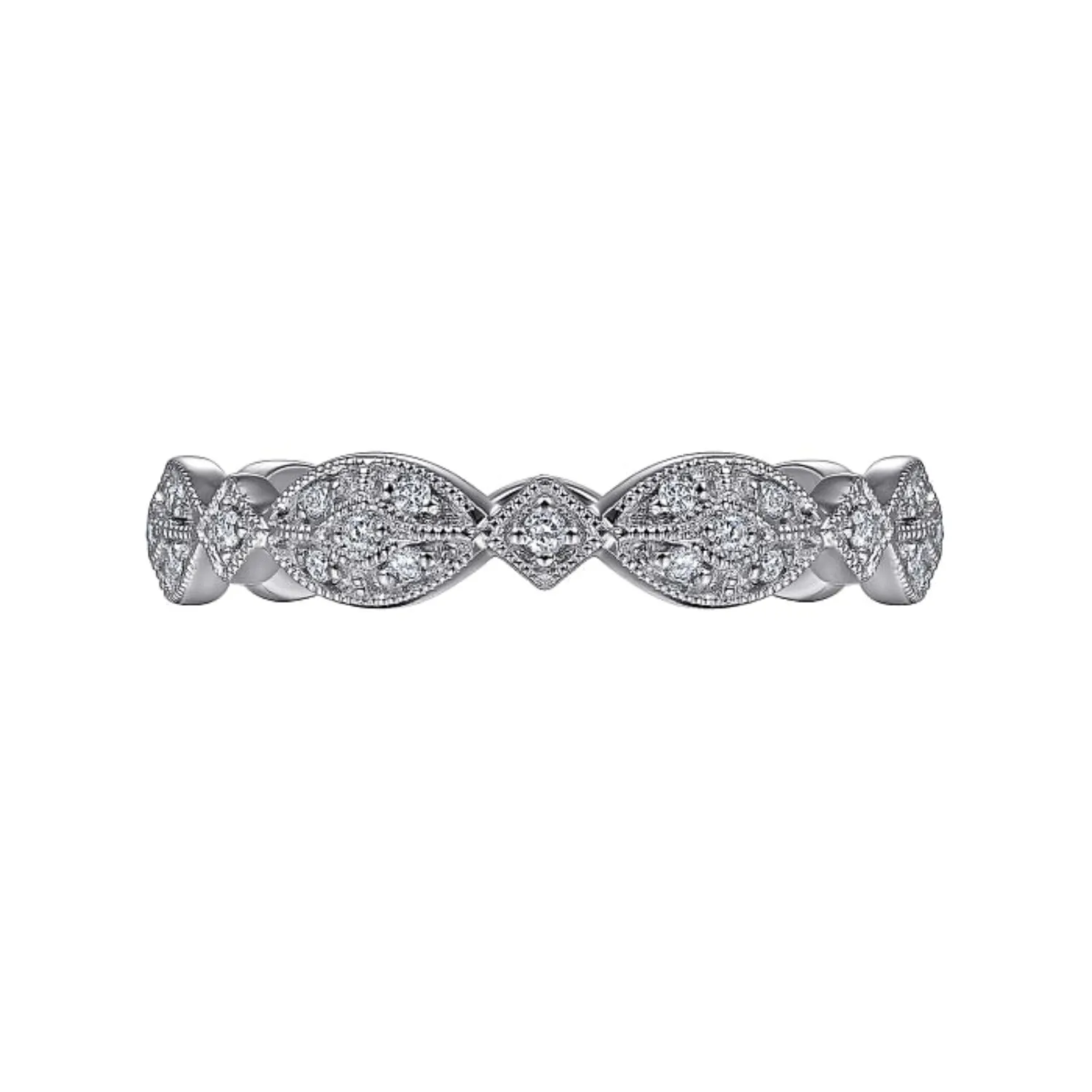 Gabriel & Co. Marquise Station Cluster Diamond Stackable Ring