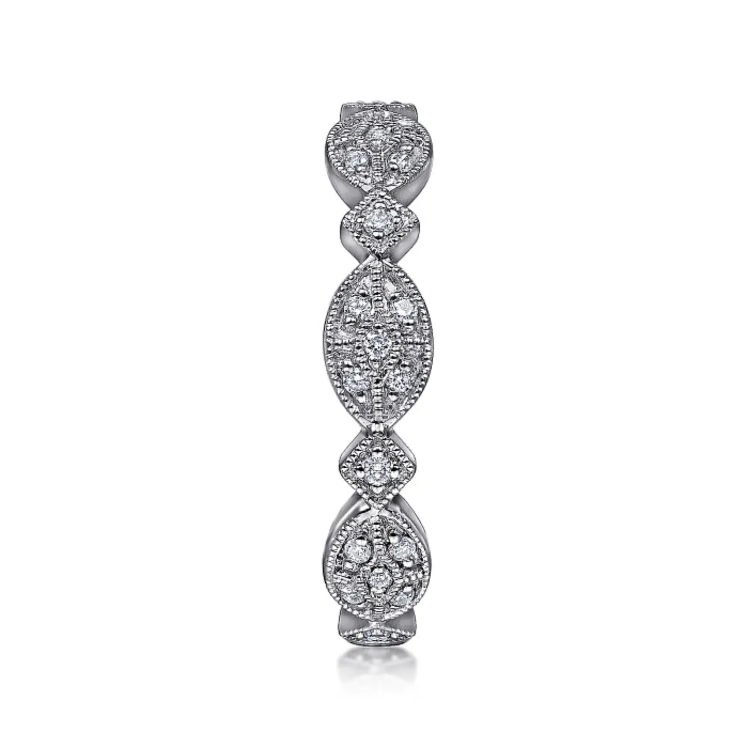 Gabriel & Co. Marquise Station Cluster Diamond Stackable Ring