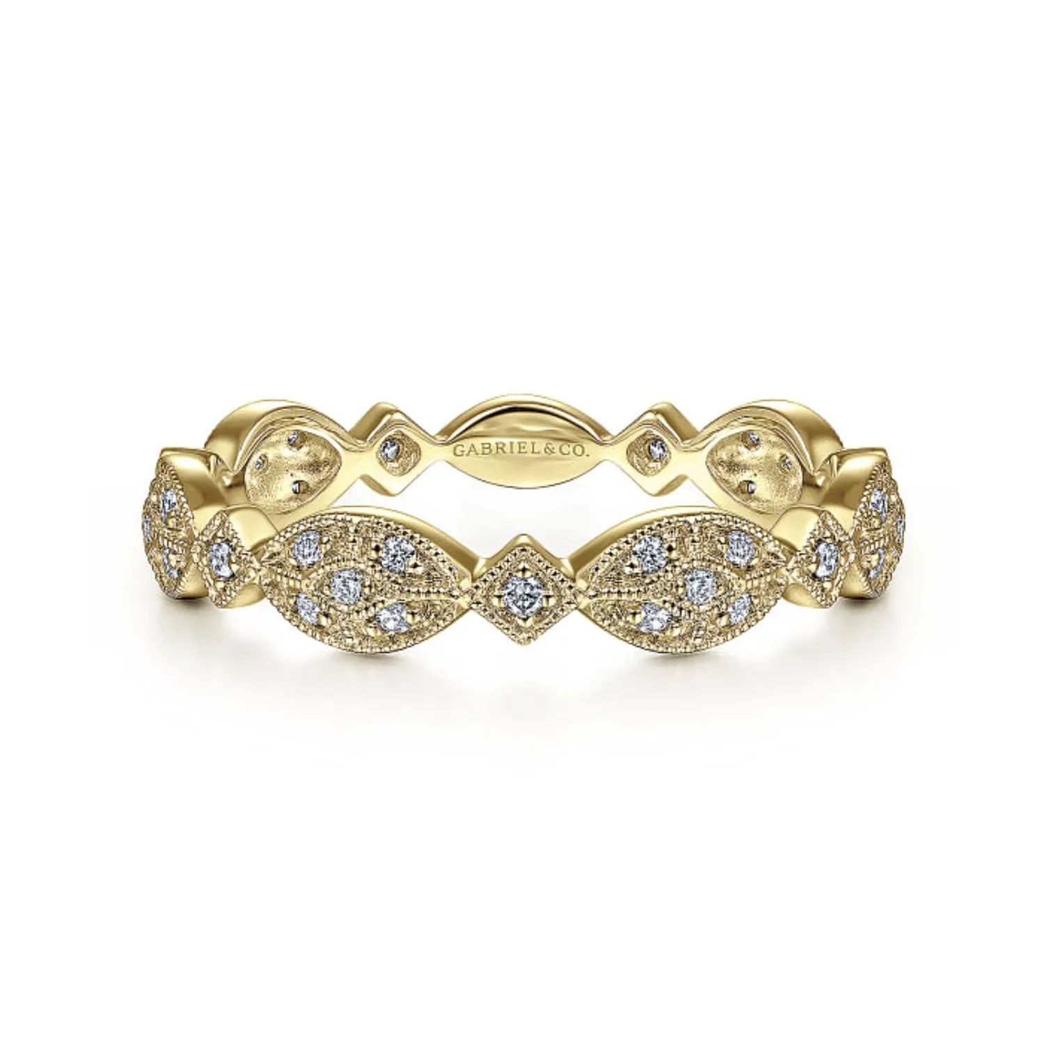 Gabriel & Co. Marquise Station Cluster Diamond Stackable Ring