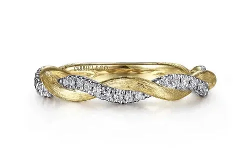 Gabriel & Co. Twisted Diamond Stackable Ring