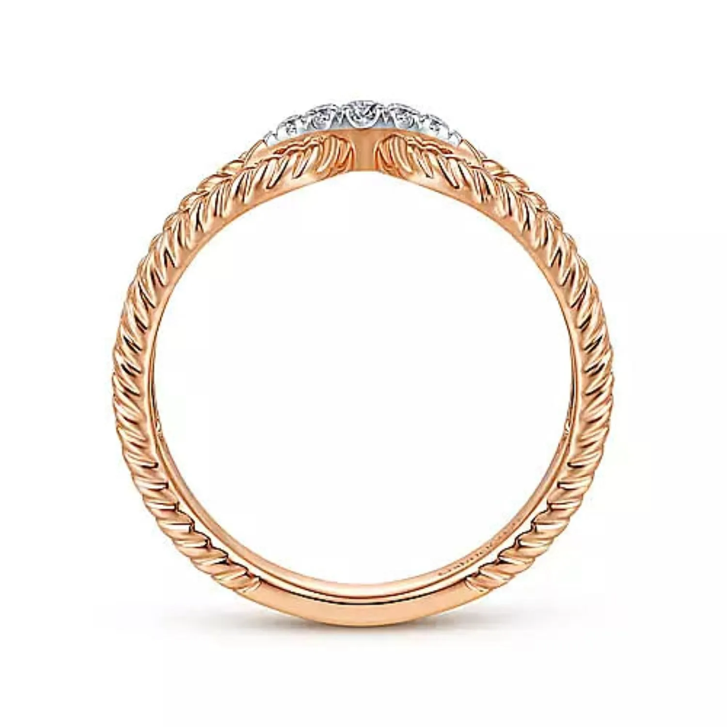 Gabriel & Co. Twisted Rope Pave Diamond Connector Ring