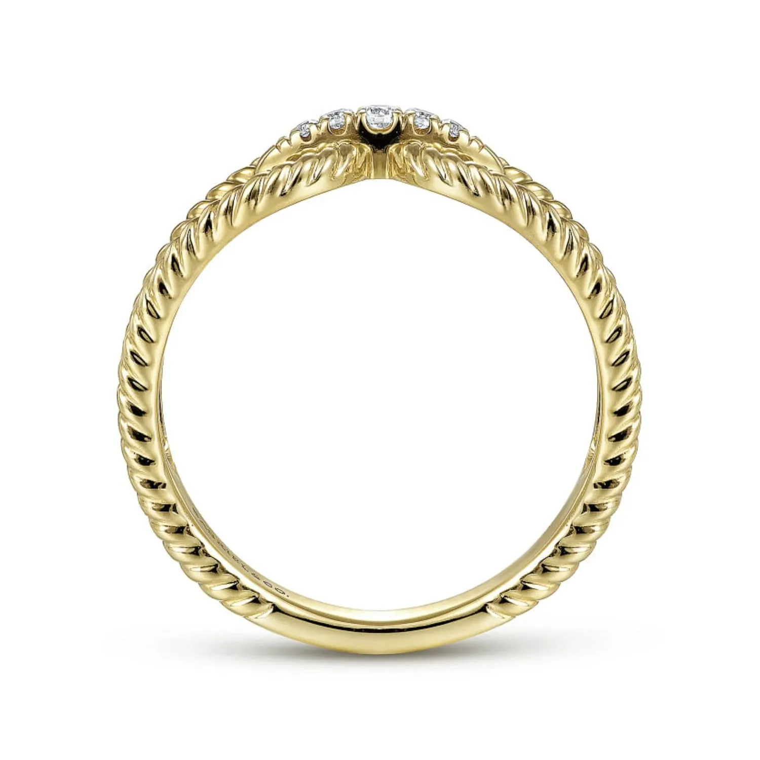 Gabriel & Co. Twisted Rope Pave Diamond Connector Ring