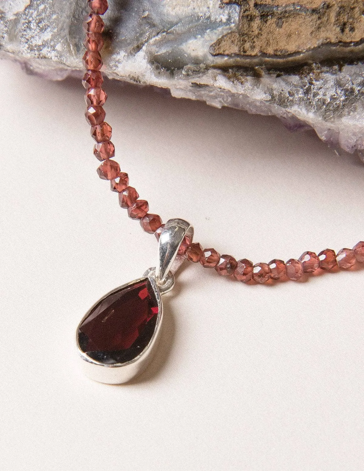 Garnet Beaded Necklace