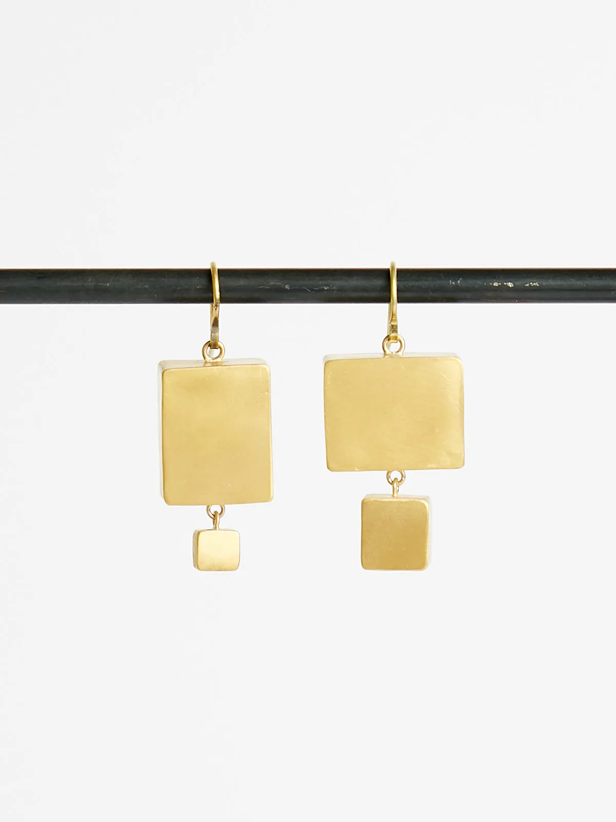 Giant Cubic Earrings in 18k and 24k Gold