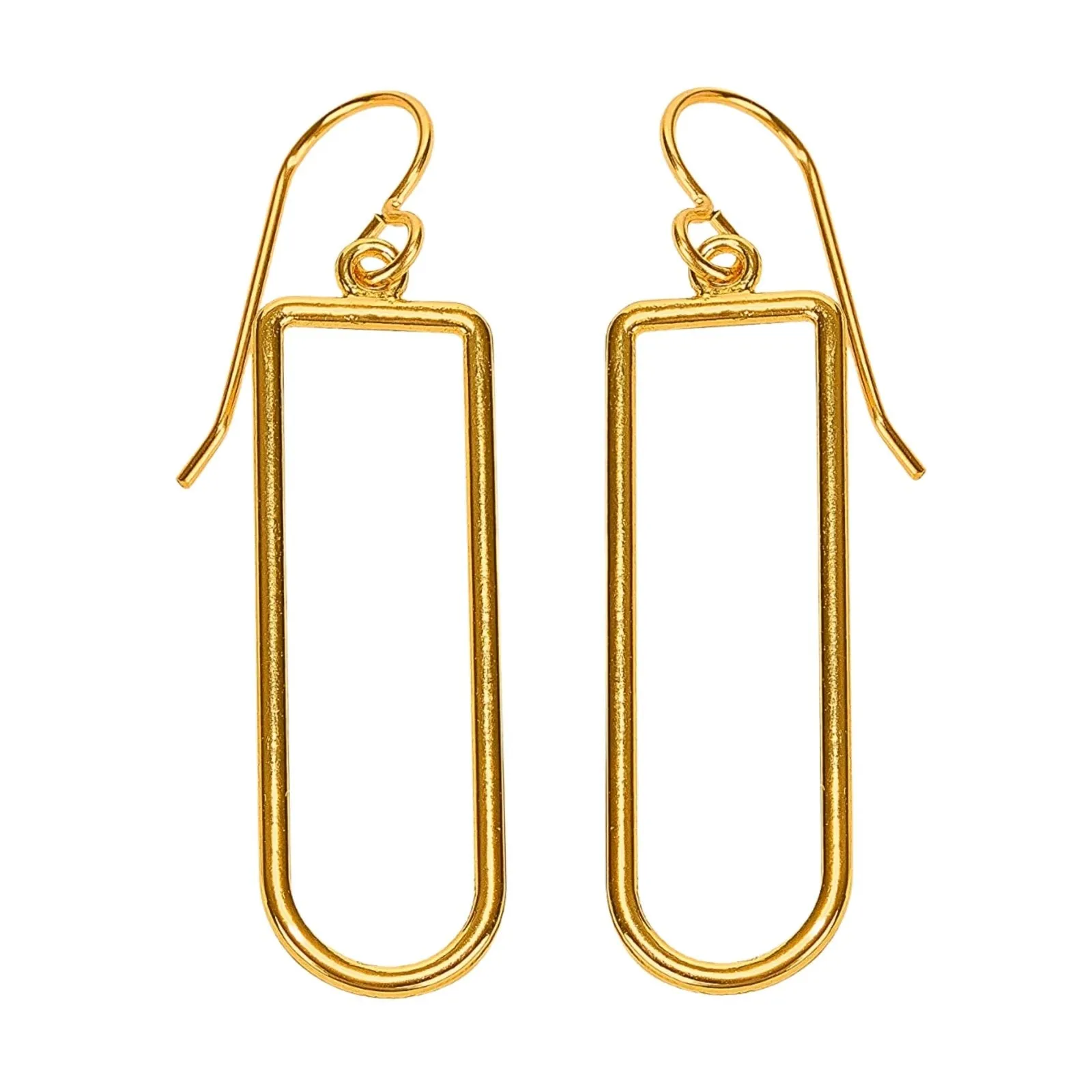 Gold Oval Drop Earrings