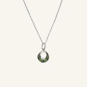 Greenstone & Silver  - 4 Stone Round Contemporary Pendant