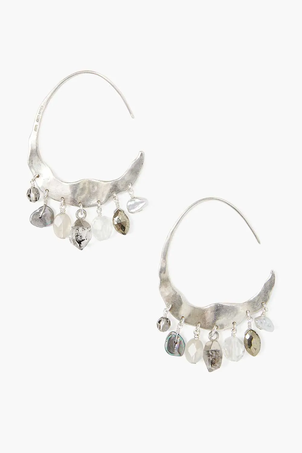 Grey Mix Hoop Earrings