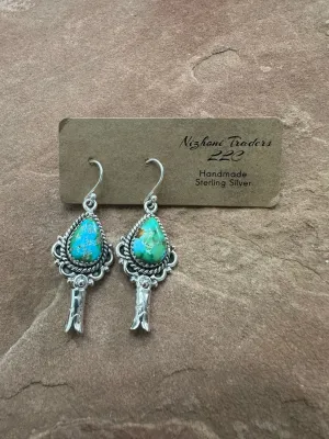 Handmade Sterling Silver & Sonoran Turquoise Dangle Earrings