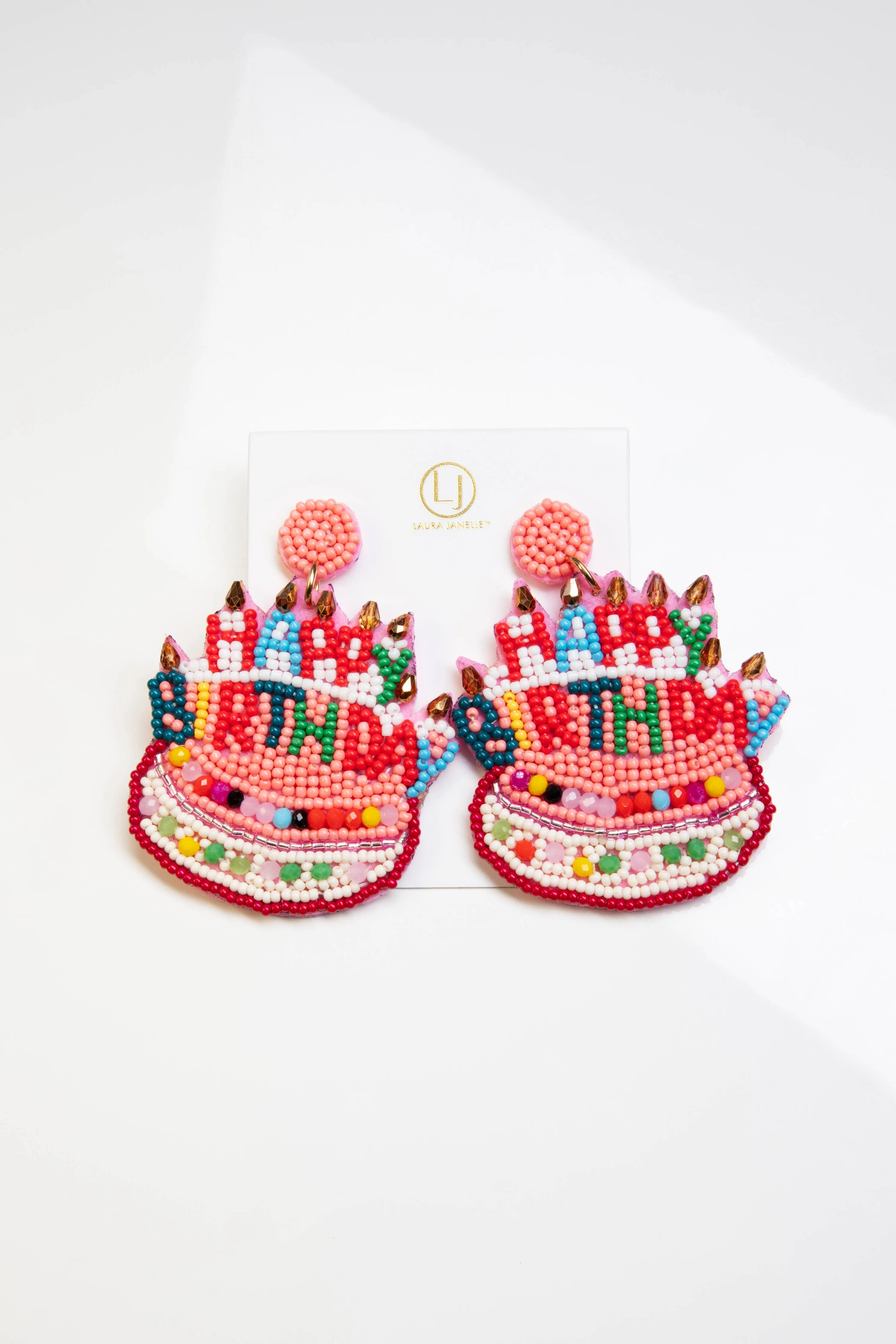 Happy Birthday Beaded Earrings