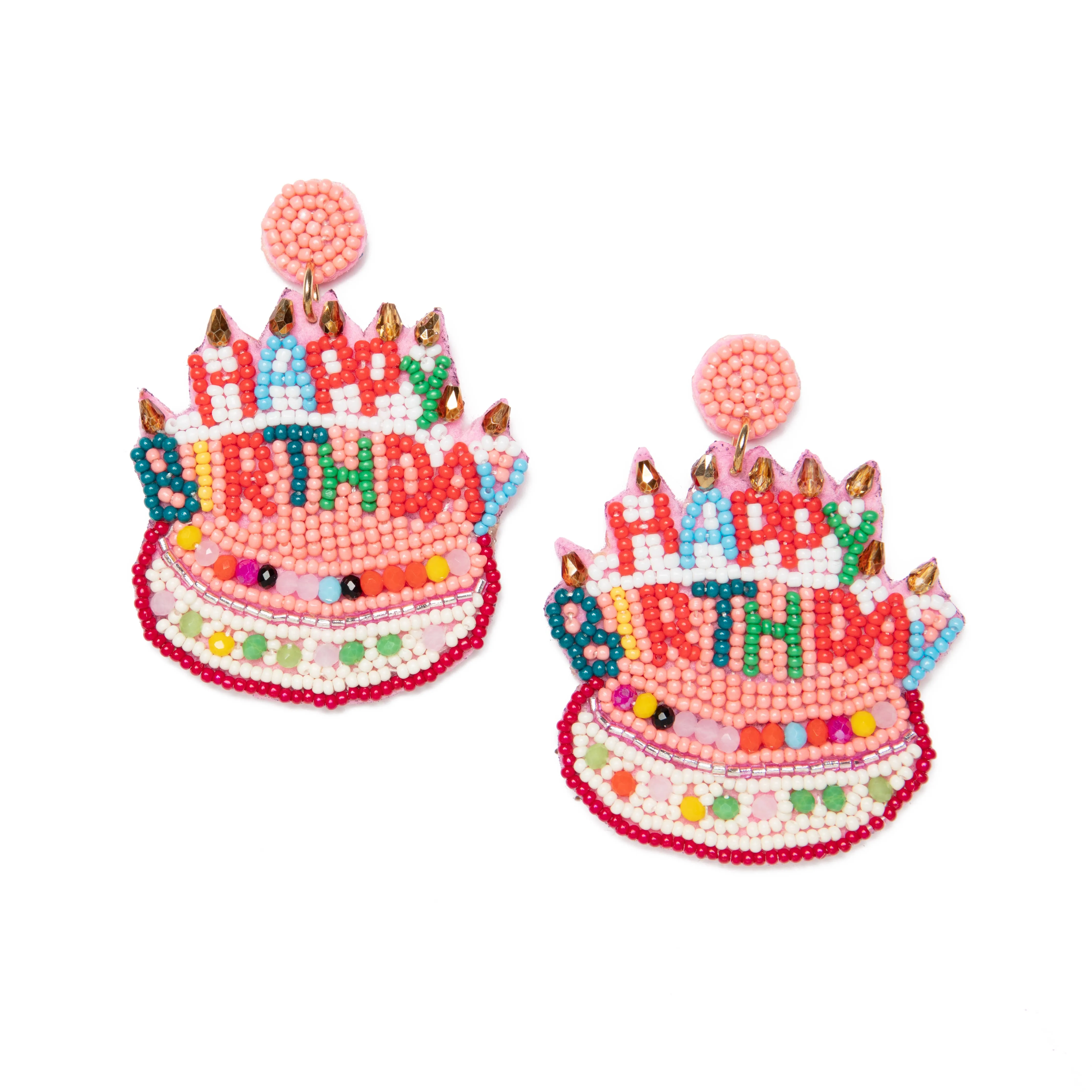 Happy Birthday Beaded Earrings