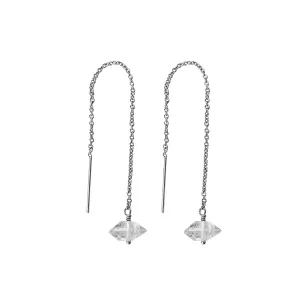 Herkimer Diamond Threader Earrings | Sterling