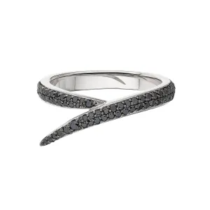 Interlocking Single Ring - 18ct White Gold & Black Diamond