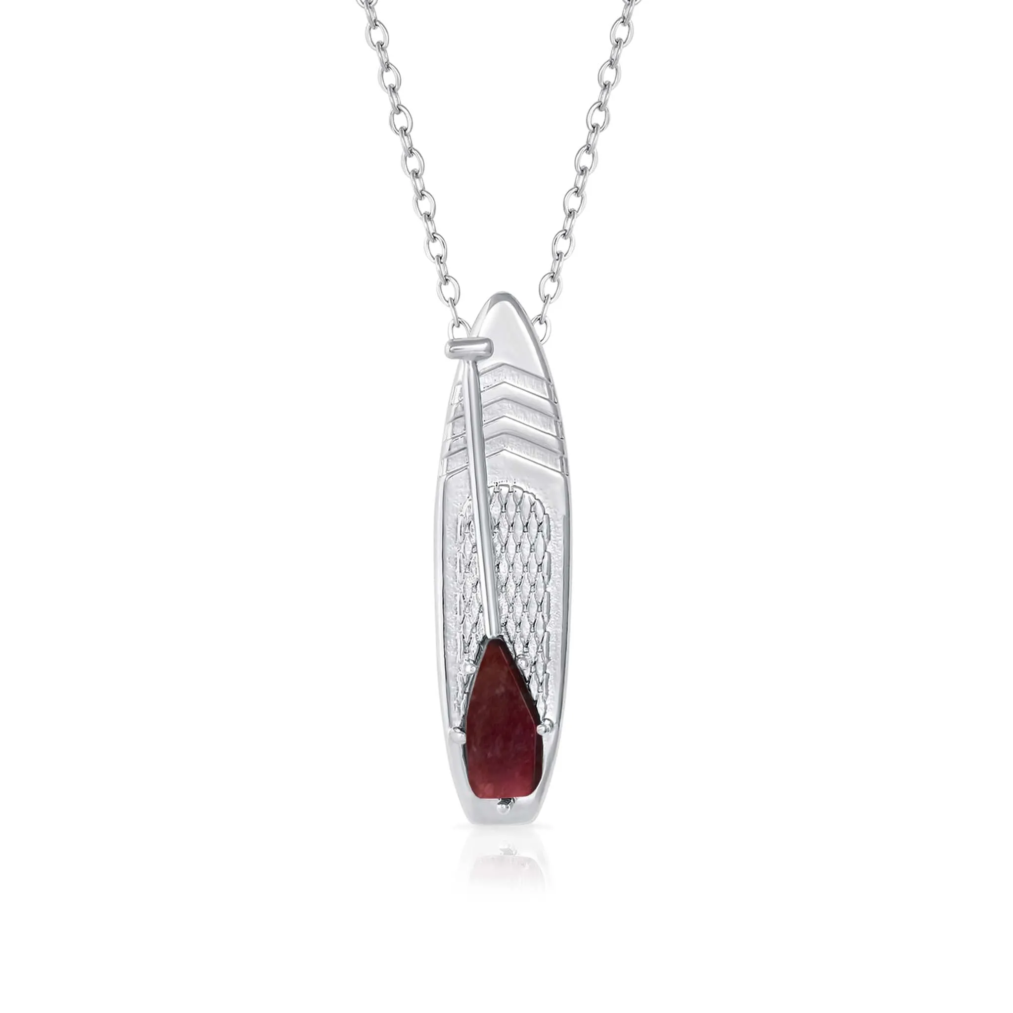 JANUARY Birthstone Paddle board Necklace in Garnet