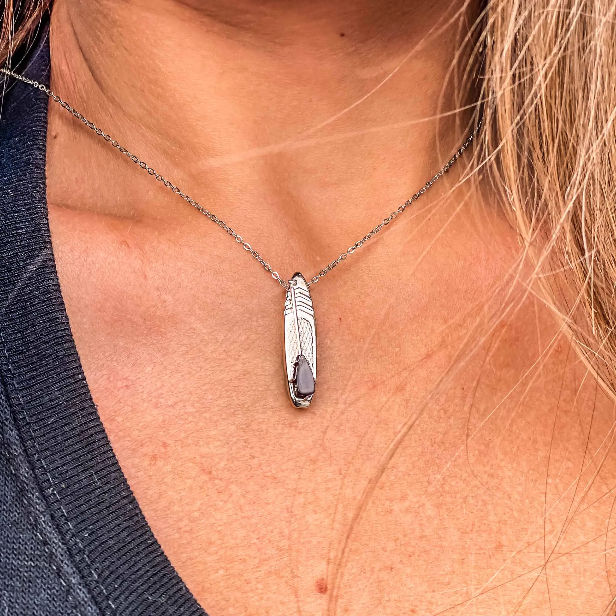 JANUARY Birthstone Paddle board Necklace in Garnet