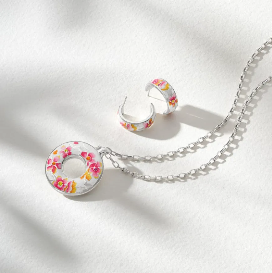 Kyoto In Bloom Sakura Hoop Earrings