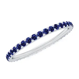 Lab Grown Blue Sapphire Full Eternity Band Ring