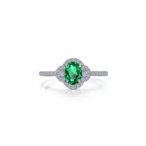 Lafonn Classic Oval Emerald Ring R0538CEP