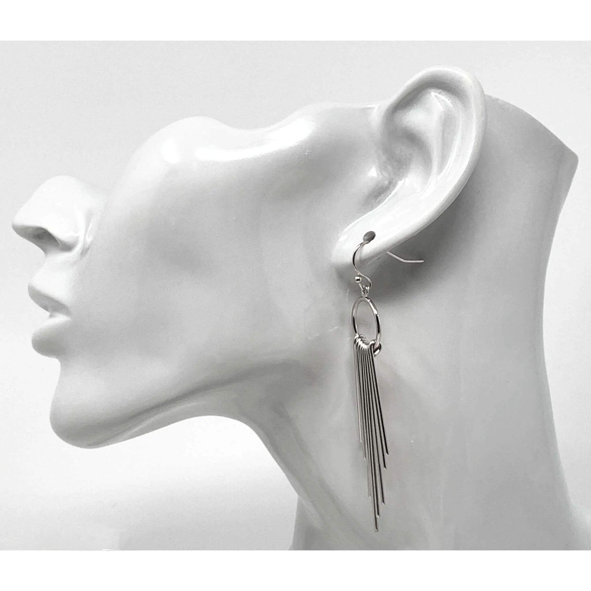 Long Metal Tassel Earrings