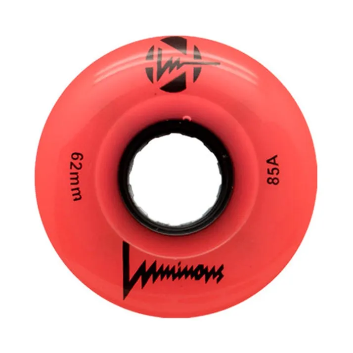 Luminous Light Up Quad Wheels Coral Glow 85A - 4 pack