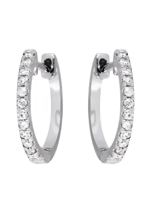 Mens Diamond Earrings | 0.25 Carats 14K White Gold