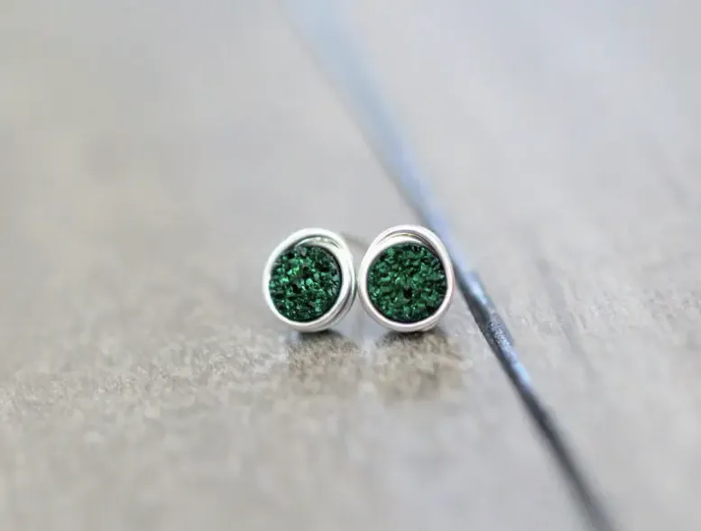 Mini Druzy Stud Earrings