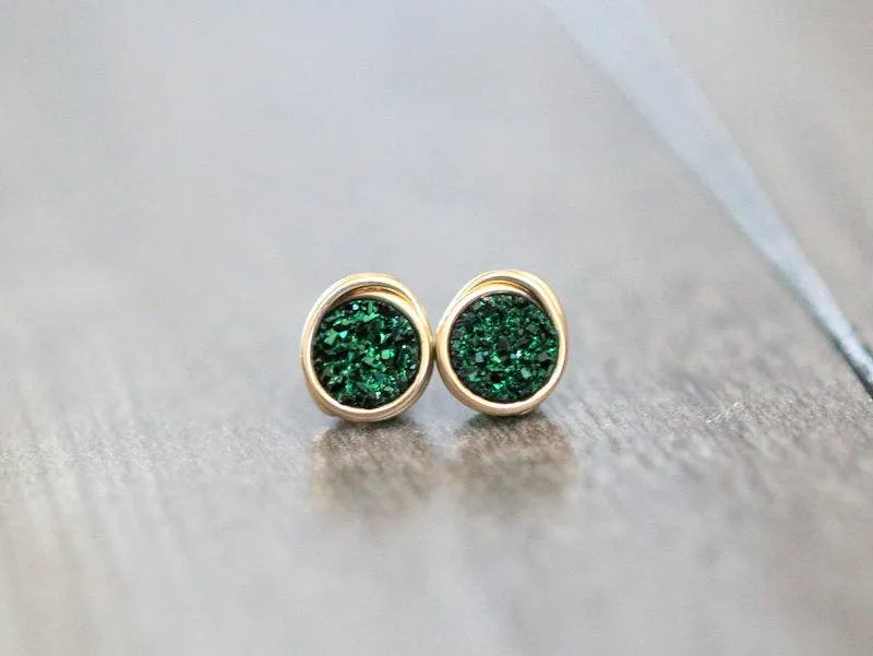 Mini Druzy Stud Earrings