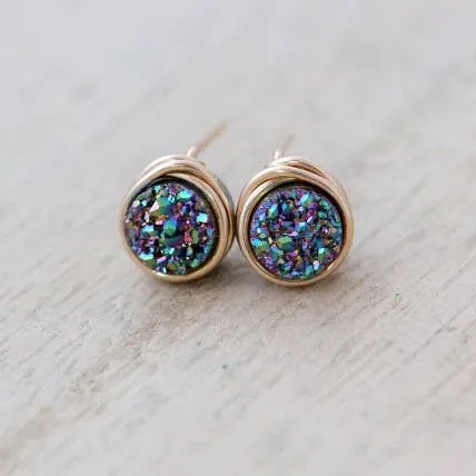 Mini Druzy Stud Earrings