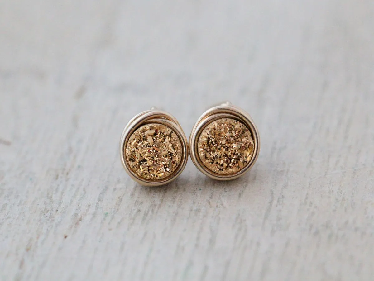 Mini Druzy Stud Earrings