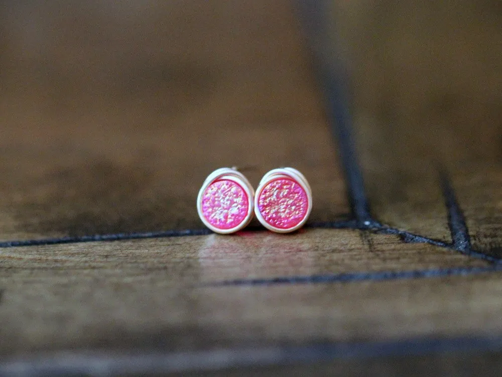 Mini Druzy Stud Earrings