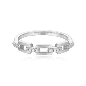 Mini-link Stackable Ring in Rhodium Plated Sterling Silver