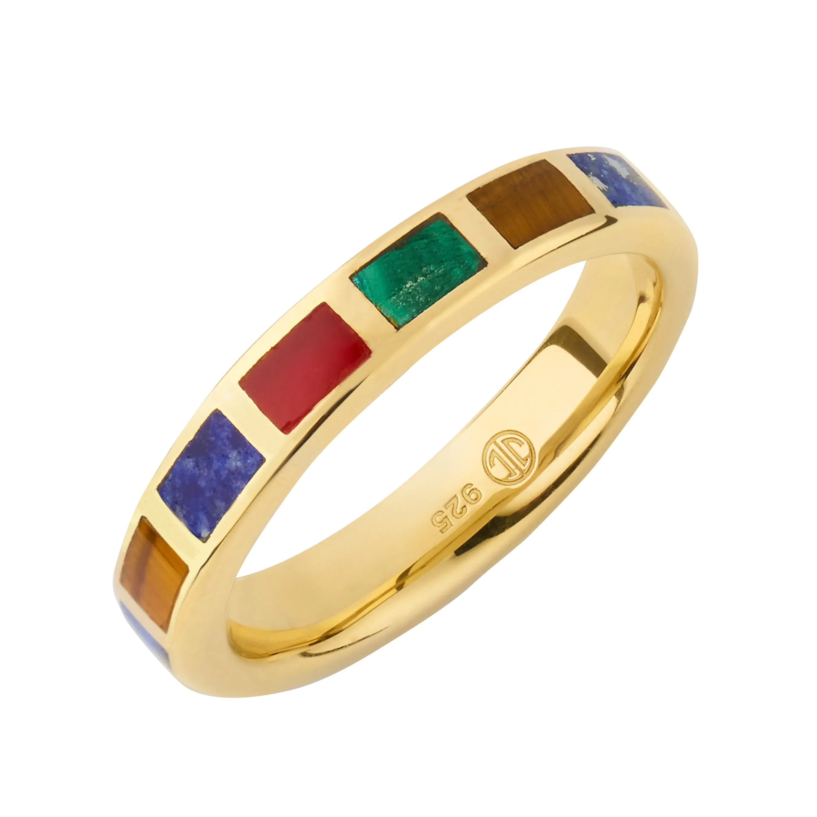 Multicolor Gold Vermeil Sterling Stackable Ring