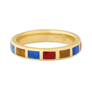 Multicolor Gold Vermeil Sterling Stackable Ring