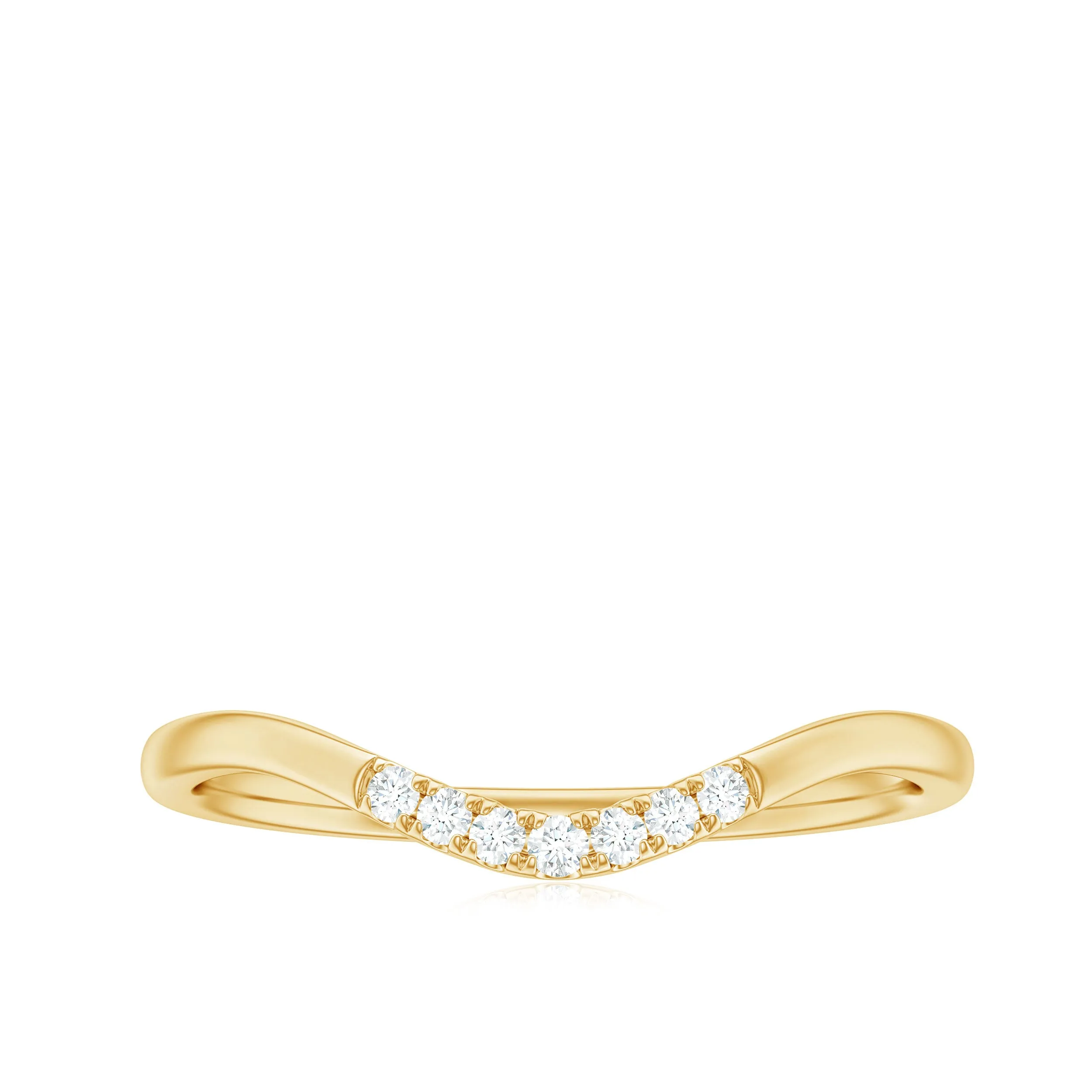 Natural Diamond Curved Stackable Ring in Gold