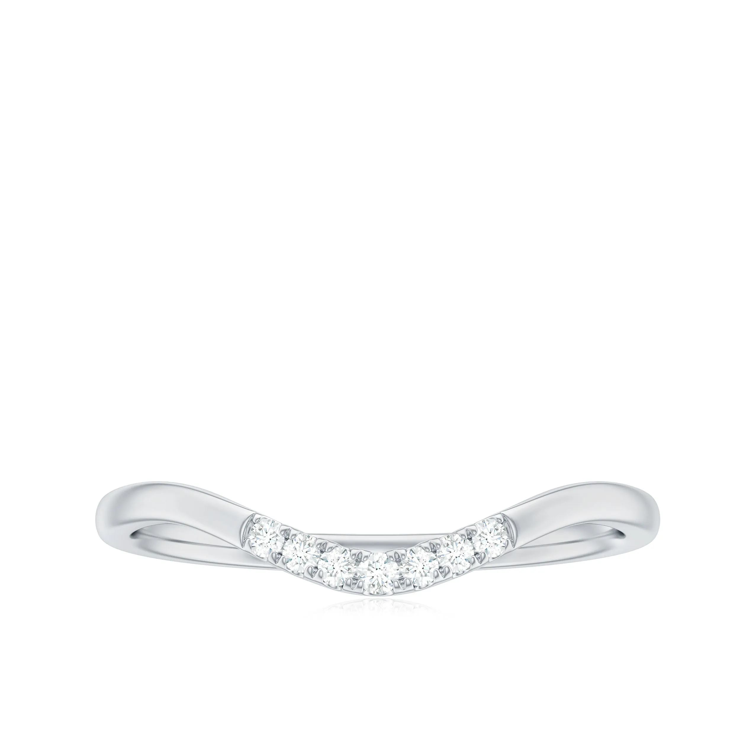 Natural Diamond Curved Stackable Ring in Gold