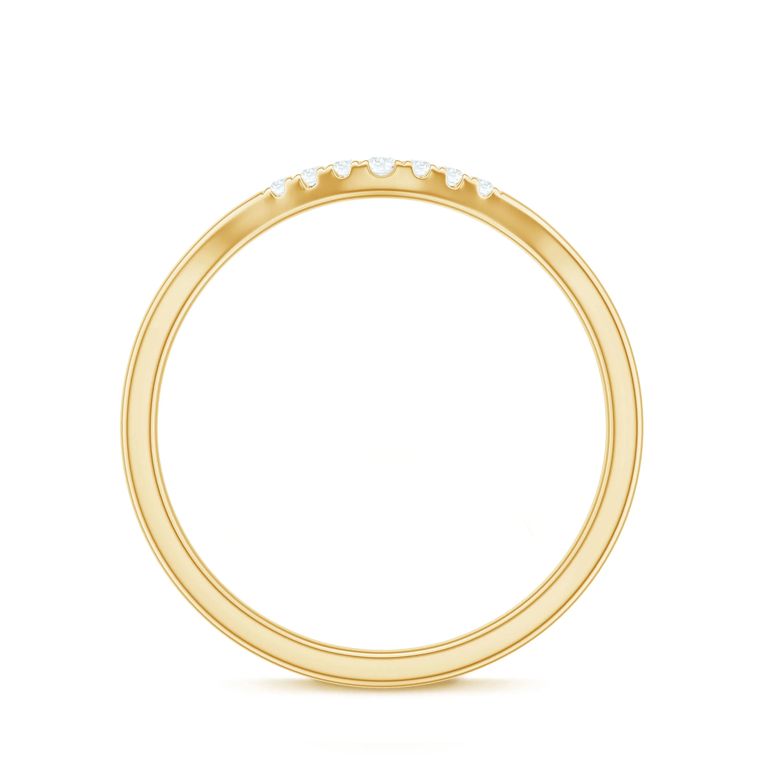 Natural Diamond Curved Stackable Ring in Gold