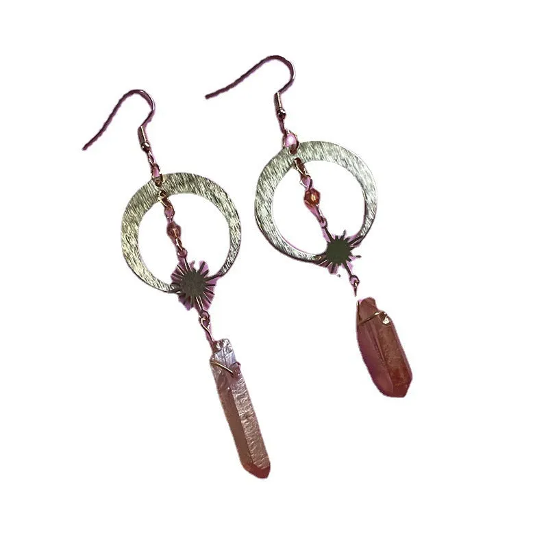 New Celestial Halo Quartz Earrings