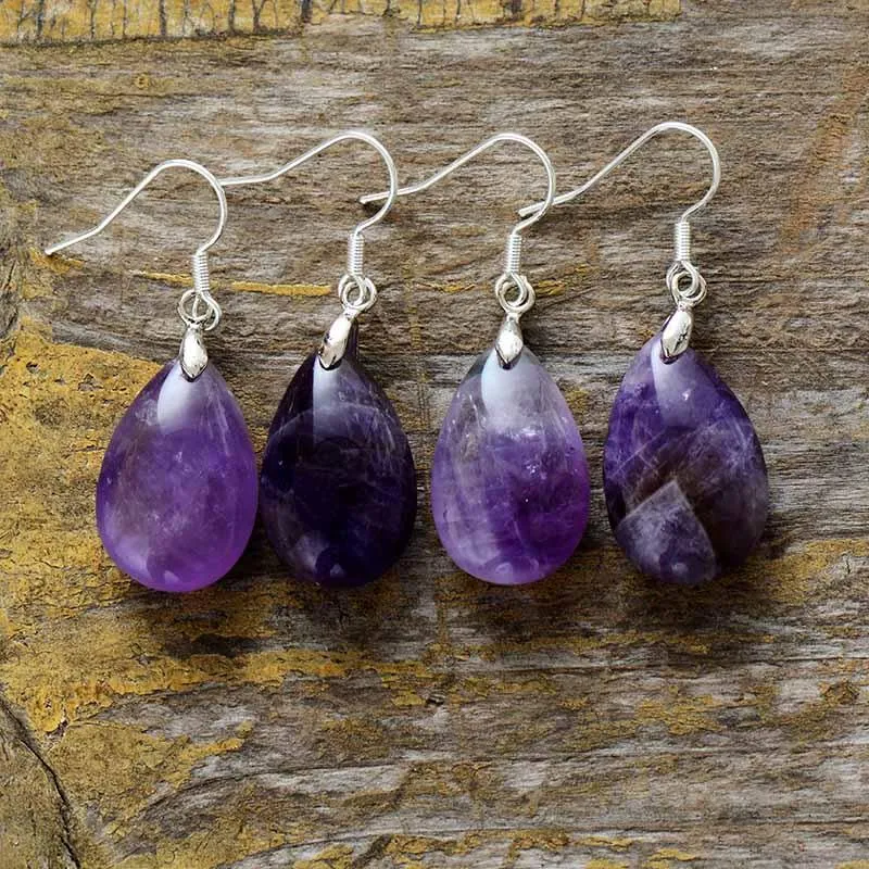 'Ngurrbul' Amethyst Drop Earrings