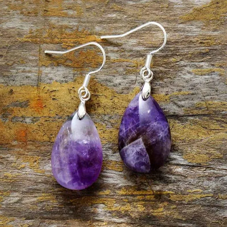 'Ngurrbul' Amethyst Drop Earrings