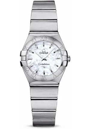 Omega Ladies Constellation Quartz Watch - 24 mm Brushed Steel Case - Mother-Of-Pearl Dial - 123.10.24.60.05.001