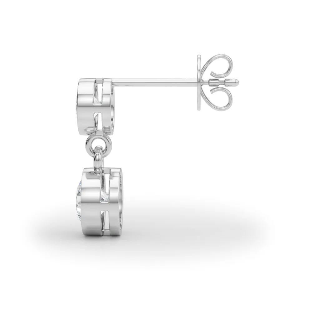 Orielle Bezel Round Lab Grown Diamond Earrings