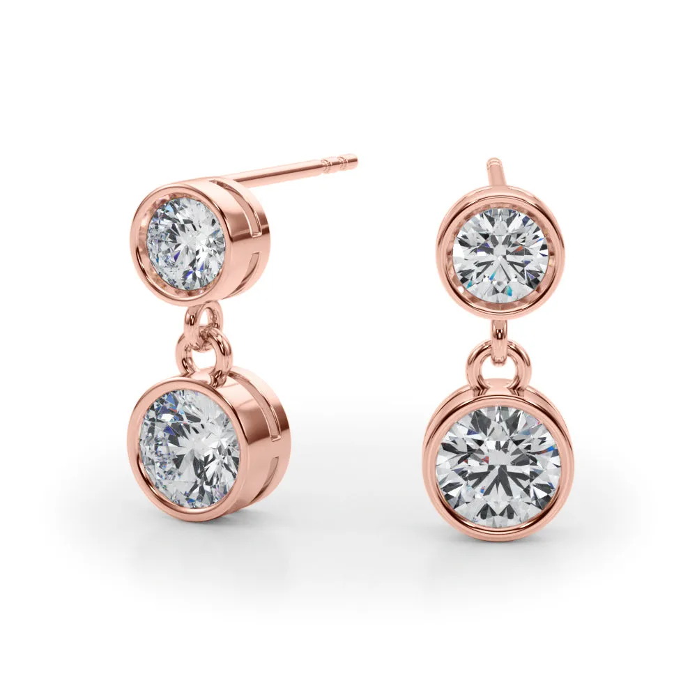 Orielle Bezel Round Lab Grown Diamond Earrings