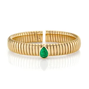 Ouroboros Cuff With Emerald