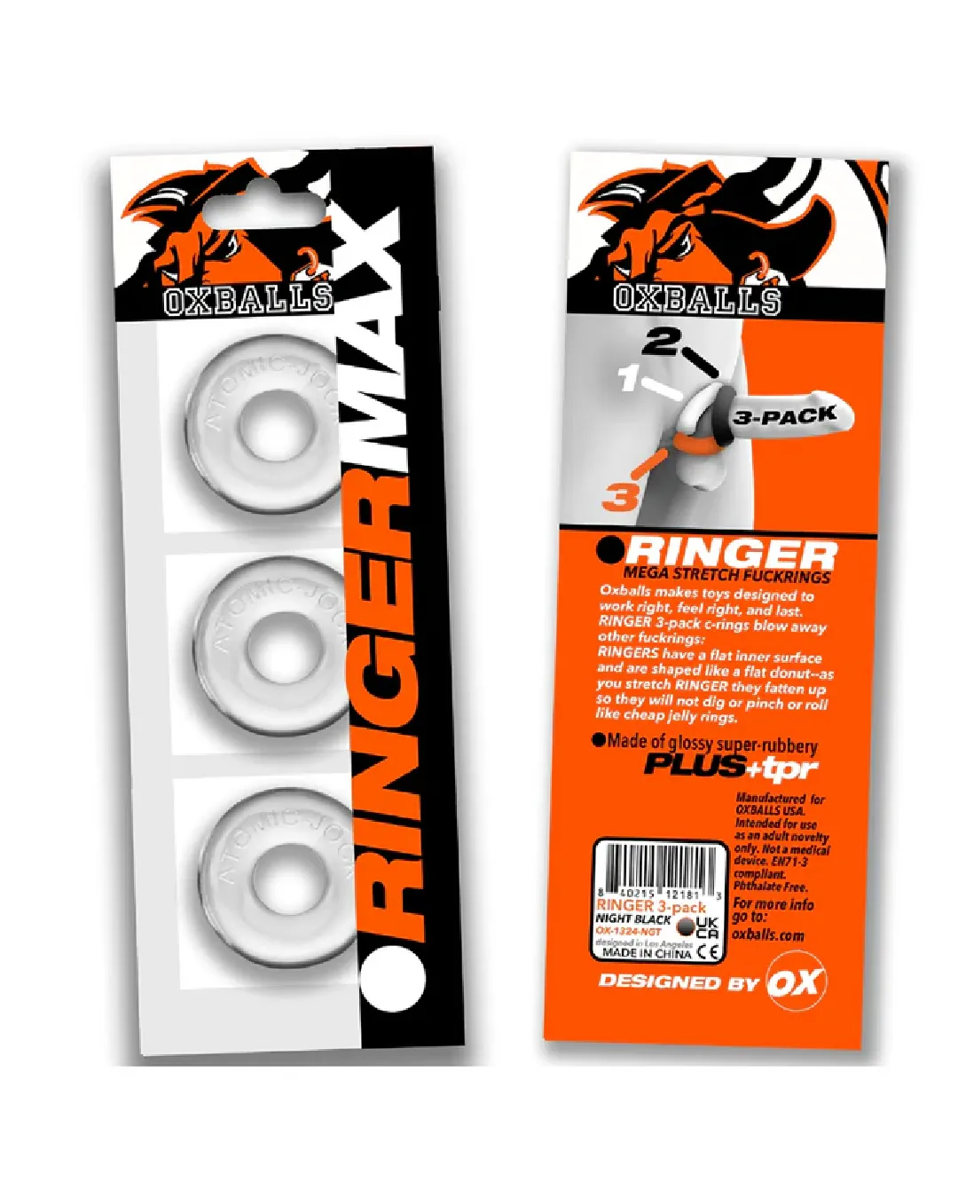 Oxballs Ringer Max Set of 3 Clear Donut Cock Rings