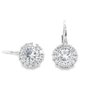 P502 CZ stone round Hoops Earrings