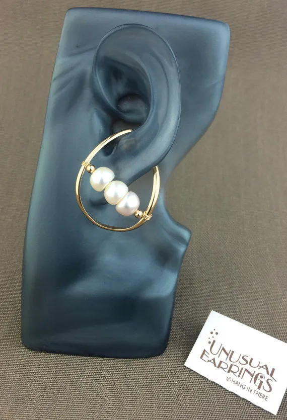 Perris - gold big pearl no dangle