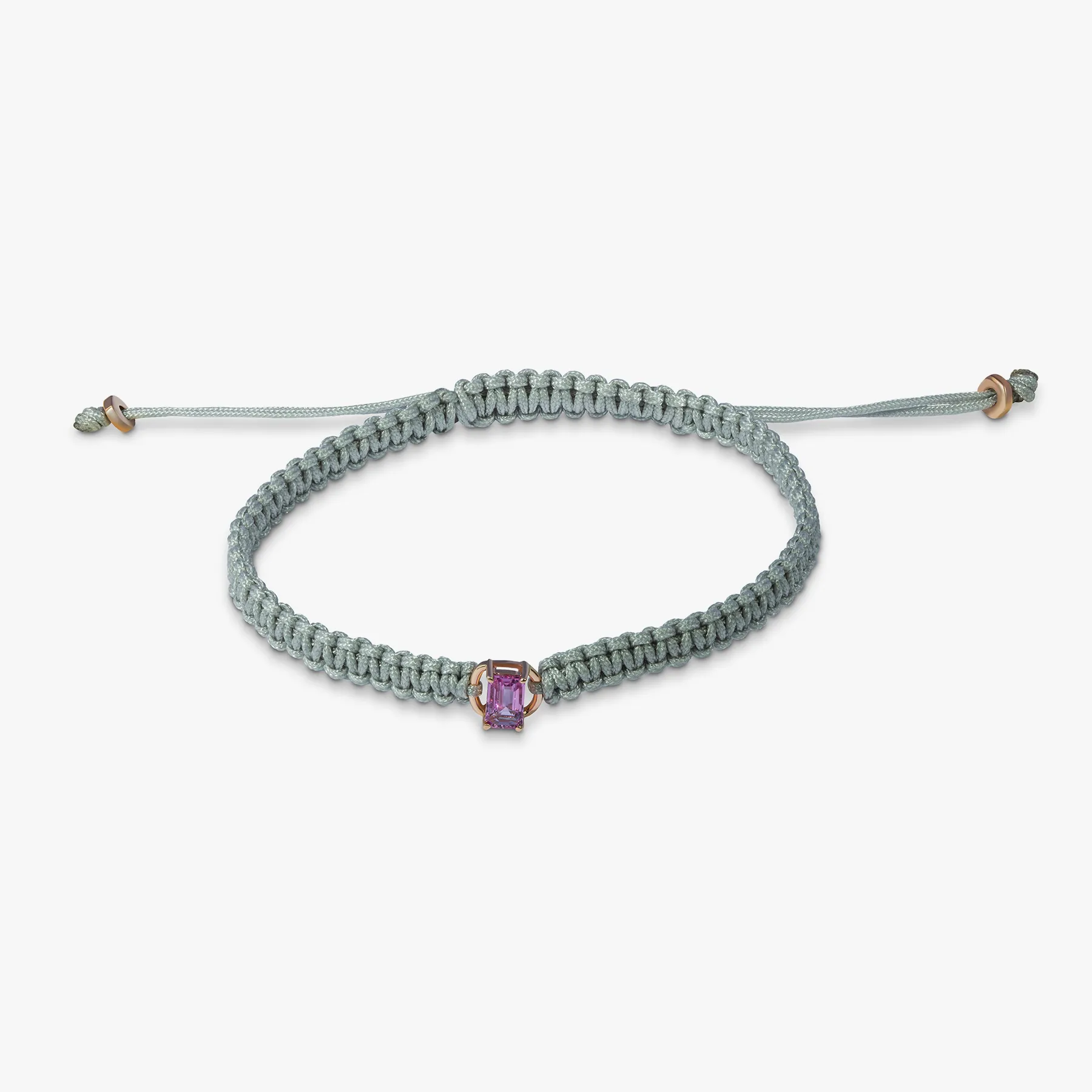 Pink Sapphire MacramÃ© Bracelet- 18 Karat Gold