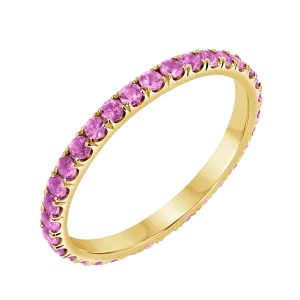 Pink Sapphire U Pave Band