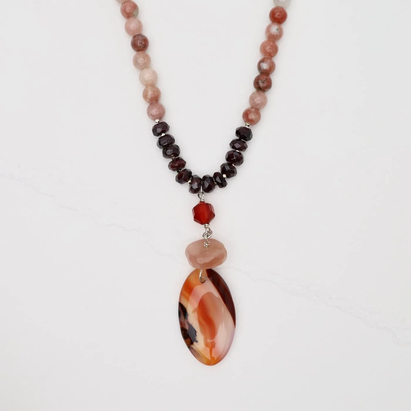 Pink Stone Mix Necklace