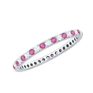 Pink Tourmaline and Diamond Stackable Ring