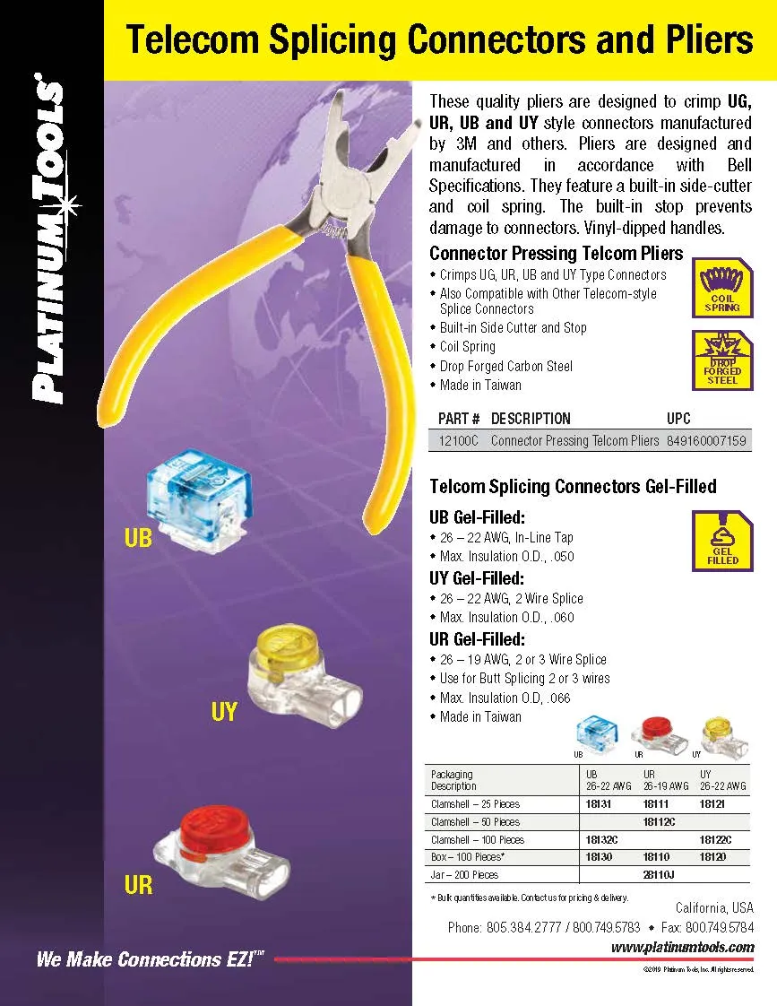 Platinum Tools 18131 Telcom Splicing Connectors - Gel Filled 22-26 AWG.  25pc